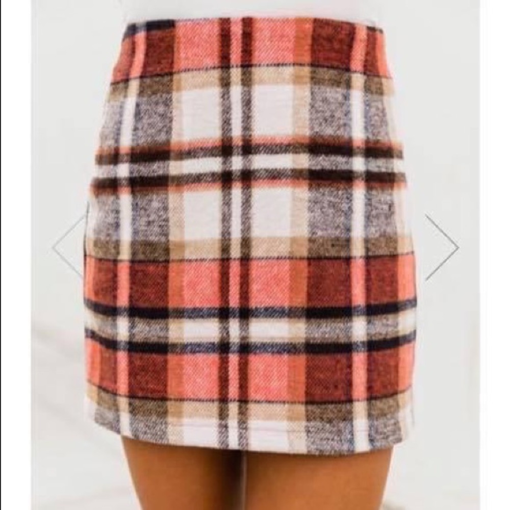 Pink Lily Plaid Mini Skirt